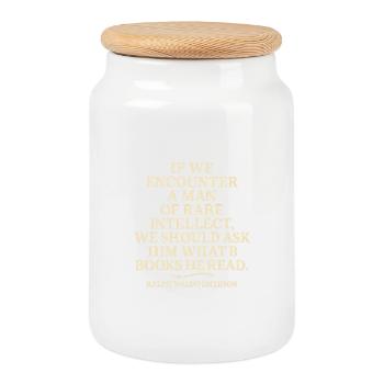 In praise of rare intelligence - Cookie Jar with Wooden Lid - white - Front
