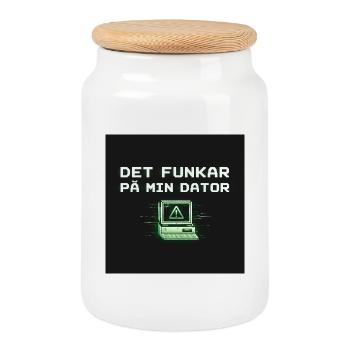 Entwickelt Humor – es funktioniert auf meinem Computer - Keksdose mit Holzdeckel - Weiß - Vorne