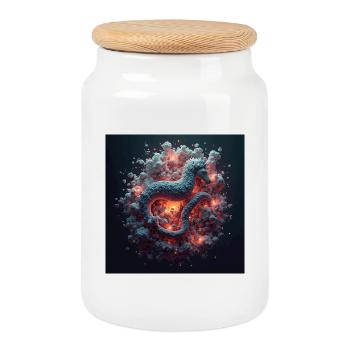 hypocampal - Cookie Jar with Wooden Lid - white - Front