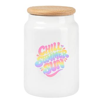 Summer Vibes - Keksdose mit Holzdeckel - Weiß - Vorne