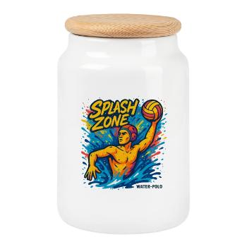 Splash Zone Water Polo Champion - Cookie Jar with Wooden Lid - white - Front