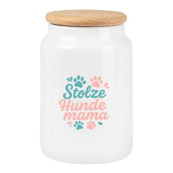 Stolze Hunde Mama - Hunde Liebe - Keksdose mit Holzdeckel - Weiß - Vorne