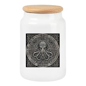 Old God - Cookie Jar with Wooden Lid - white - Front