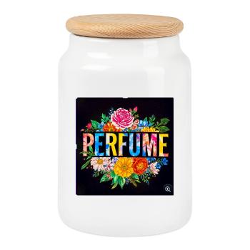 Parfüm Floral Splendor Letterprint - Keksdose mit Holzdeckel - Weiß - Vorne
