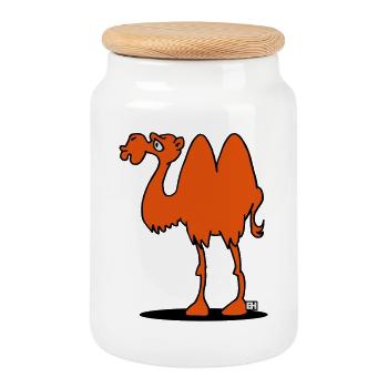 Camel - Cookie Jar with Wooden Lid - white - Front