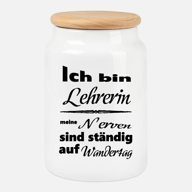 Lehrerin Spruch Lehrer Schule Beruf Geschenk - Keksdose mit Holzdeckel - Weiß