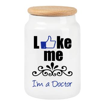 Like the Doctor Docteur Médical cadeau - Boîte à biscuits avec couvercle en bois - blanc - Devant
