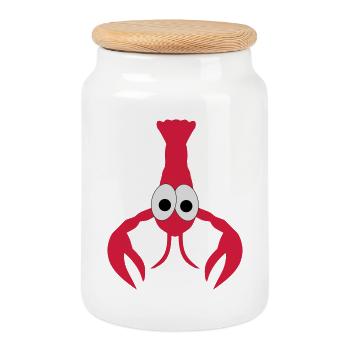 Lobster - Keksdose mit Holzdeckel - Weiß - Vorne