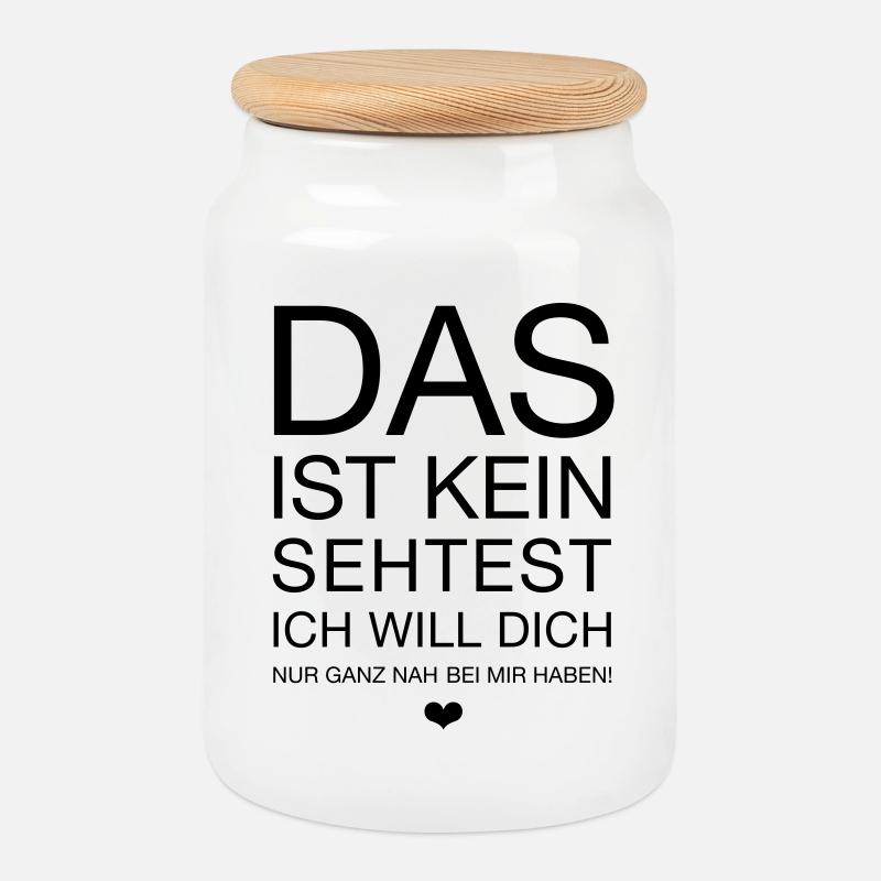 this is not a sehtest - Cookie Jar with Wooden Lid - white