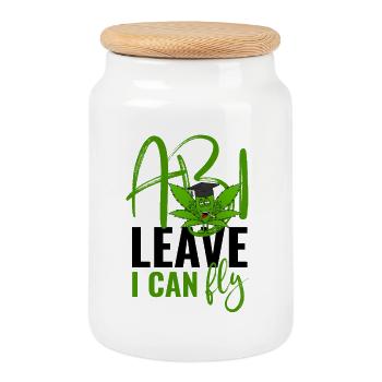 Abi Leave I Can Fly - Abitur  - Keksdose mit Holzdeckel - Weiß - Vorne