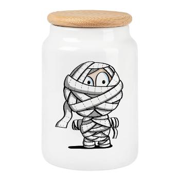 Ce jeux de papier de toilette toujours - Momie - Anniversaire - Boîte à biscuits avec couvercle en bois - blanc - Devant