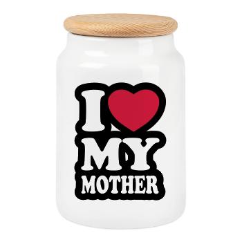 I love my mother - Keksdose mit Holzdeckel - Weiß - Vorne