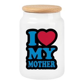 I love my mother - Keksdose mit Holzdeckel - Weiß - Vorne