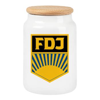 FDJ - Cookie Jar with Wooden Lid - white - Front