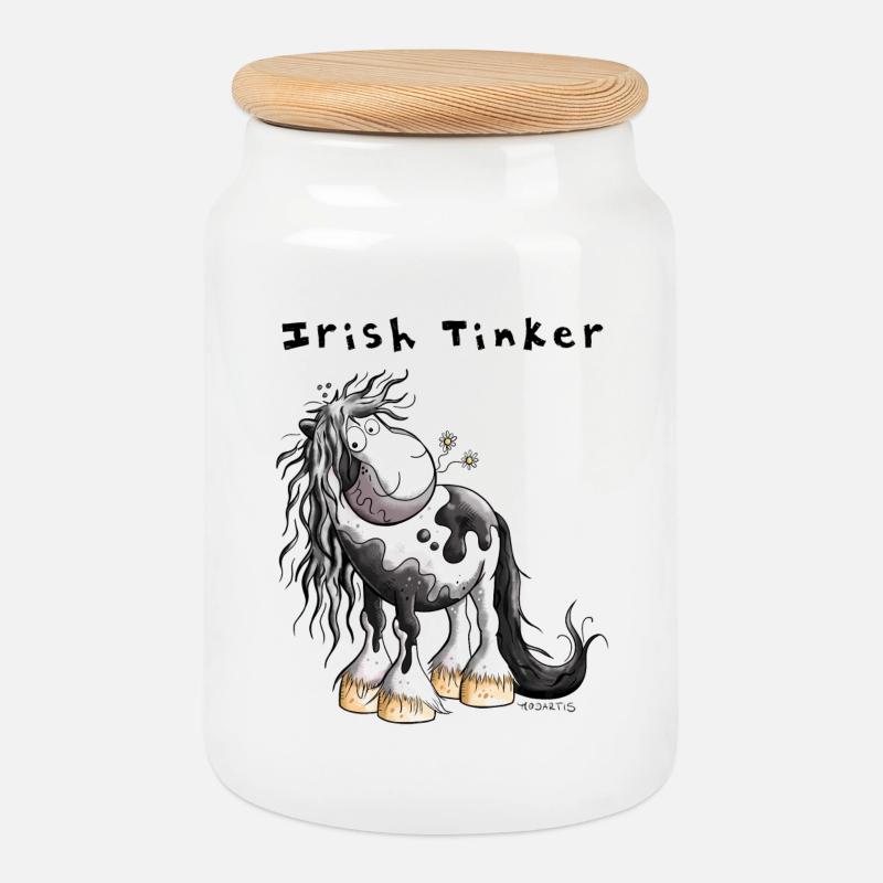Süßer Irish Tinker - Keksdose mit Holzdeckel - Weiß