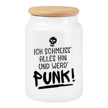 punk spruch humor - Keksdose mit Holzdeckel - Weiß - Vorne