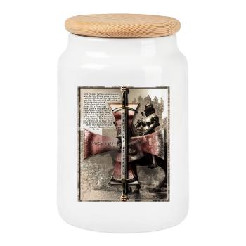 Templars of Steel - The Letter - Cookie Jar with Wooden Lid - white - Front