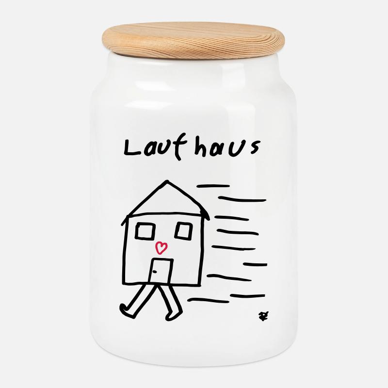 Laufhaus - Keksdose mit Holzdeckel - Weiß