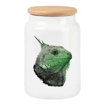 leguane, Leguankopf, beste reptilien kleidung - Keksdose mit Holzdeckel - Weiß - Vorne