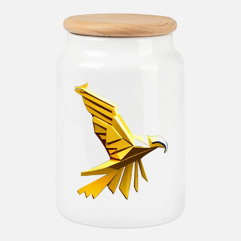 Aigle royal - Boîte à biscuits avec couvercle en bois - blanc