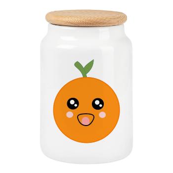 Carnaval, Carnaval, costume, Oranges - Boîte à biscuits avec couvercle en bois - blanc - Devant