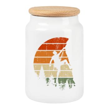 Sunset Summit Climber - Cookie Jar with Wooden Lid - white - Front