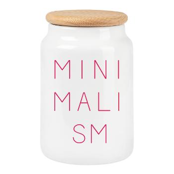 Minimalisme - Boîte à biscuits avec couvercle en bois - blanc - Devant