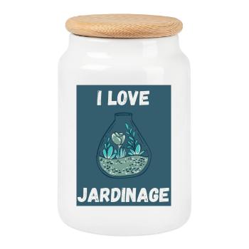 GARDEN. SPRING. GARDENING. RETIREMENT. SPRING. - Cookie Jar with Wooden Lid - white - Front