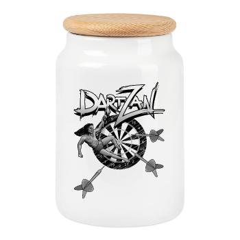 Darts with Darzan - Cookie Jar with Wooden Lid - white - Front