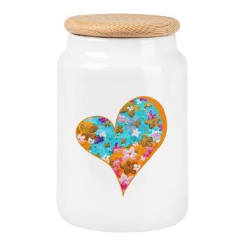 FrühlingsBlüten - Sonja Ariel von Staden - Cookie Jar with Wooden Lid - white - Front