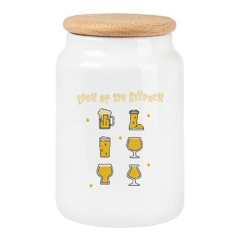 Craftbier Stilvolles Design für Bierliebhaber - Keksdose mit Holzdeckel - Weiß - Vorne