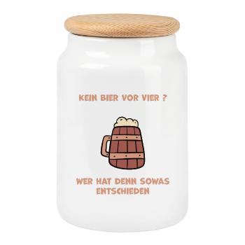 Craftbier Stilvolles Design für Bierliebhaber - Keksdose mit Holzdeckel - Weiß - Vorne