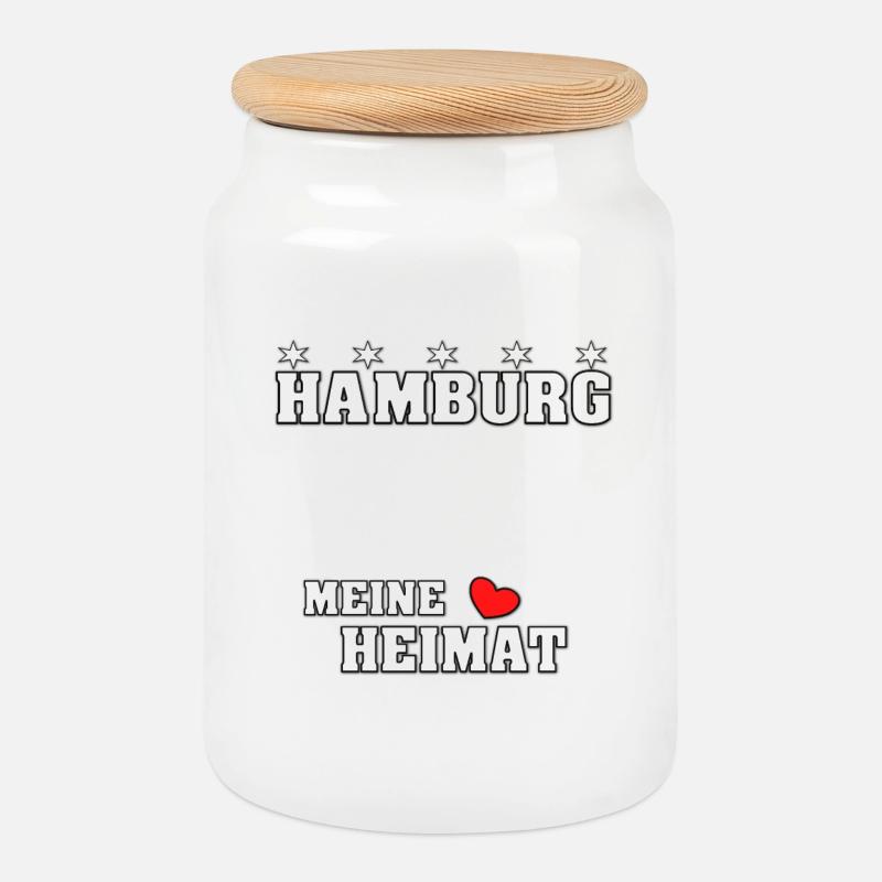 Hamburg Heimat mit Schlepper - Keksdose mit Holzdeckel - Weiß