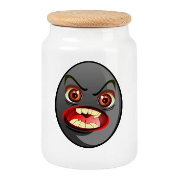 MONSTRE D’HALLOWEEN OLIVE NOIRE - Boîte à biscuits avec couvercle en bois - blanc - Devant