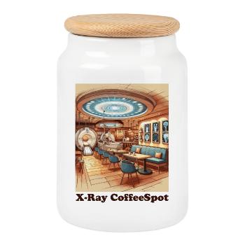Cafe Radiologie Medizinische Kunst Barista Manip Radio - Keksdose mit Holzdeckel - Weiß - Vorne