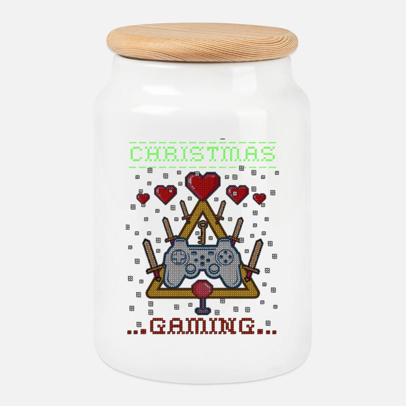 ugly Christmas - Keksdose mit Holzdeckel - Weiß