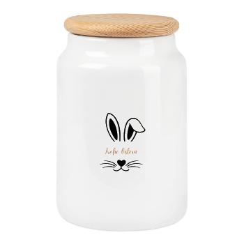 Osterhase - Keksdose mit Holzdeckel - Weiß - Vorne