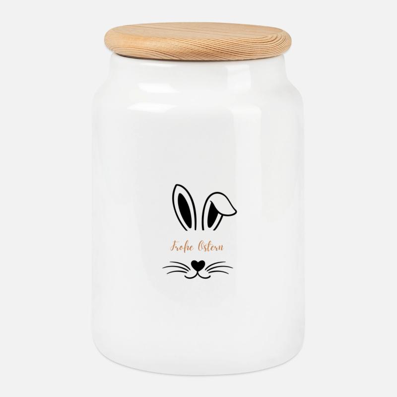 Osterhase - Keksdose mit Holzdeckel - Weiß