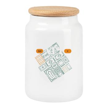Mosaïque de blocs de la Galerie d’Art NFT - Boîte à biscuits avec couvercle en bois - blanc - Devant