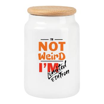 Not Weird, I'm Bold Gradient - Cookie Jar with Wooden Lid - white - Front