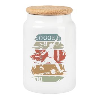 Joueur de football rétro Shot Explosion Vintage - Boîte à biscuits avec couvercle en bois - blanc - Devant