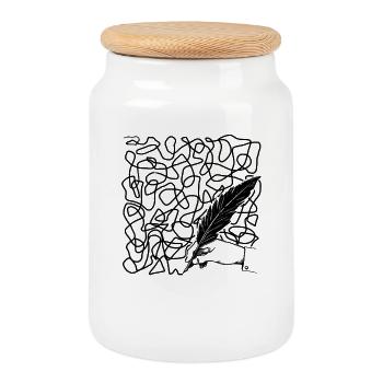 Chaos Letter - Keksdose mit Holzdeckel - Weiß - Vorne
