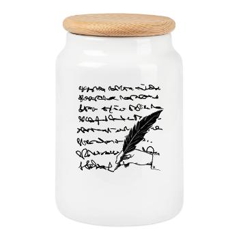 Écriture automatique Letter - Keksdose mit Holzdeckel - Weiß - Vorne