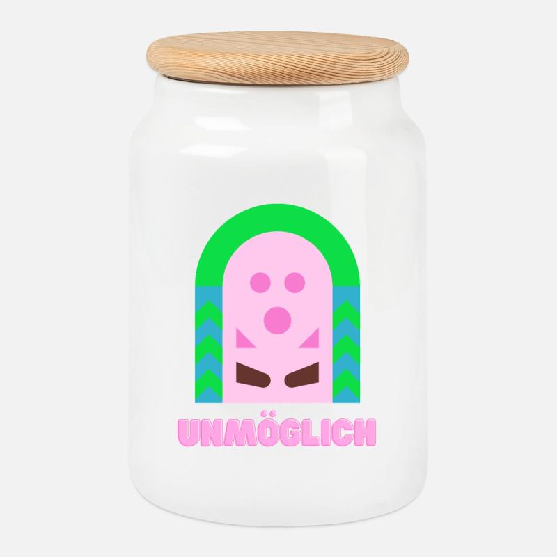 Unmöglich - Keksdose mit Holzdeckel - Weiß