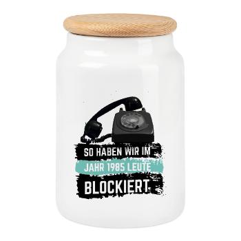 C’est ainsi que nous avons bloqué des gens en 1985 - Boîte à biscuits avec couvercle en bois - blanc - Devant