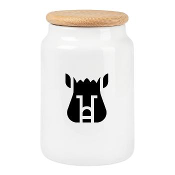 Wild Pecari - Cookie Jar with Wooden Lid - white - Front