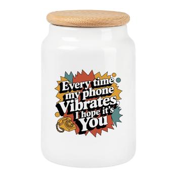 When My Phone Summes – Funny Love & Vibes - Keksdose mit Holzdeckel - Weiß - Vorne