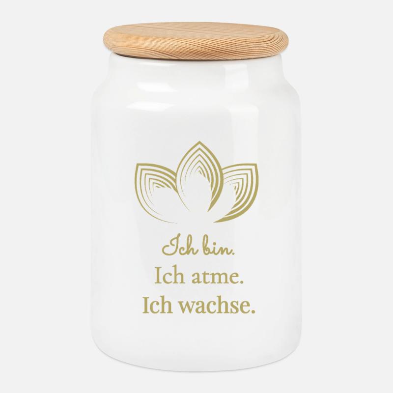 Ich bin Ich atme Ich wachse - Keksdose mit Holzdeckel - Weiß