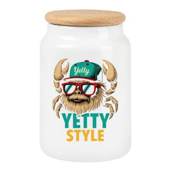Yetty Style Yeti Graphic - Keksdose mit Holzdeckel - Weiß - Vorne