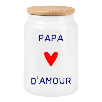 HAPPY FATHER'S DAY. DAD. FATHER'S DAY. FATHER - Cookie Jar with Wooden Lid - white - Front
